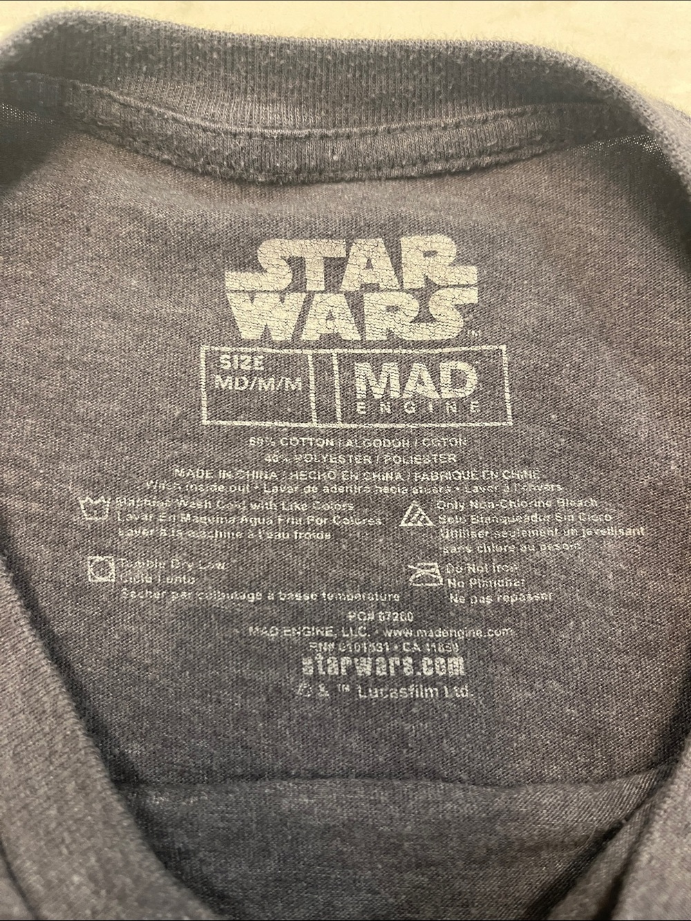 MAD Engine Charcoal Star Wars Short Sleeve Tee with Multicolor Logo - Picture 4 of 4